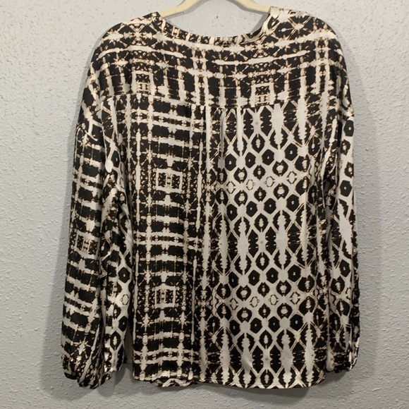 INC International Concepts Tie-Dye Charm Peasant Top Cream & Brown size 1X - Picture 6 of 11